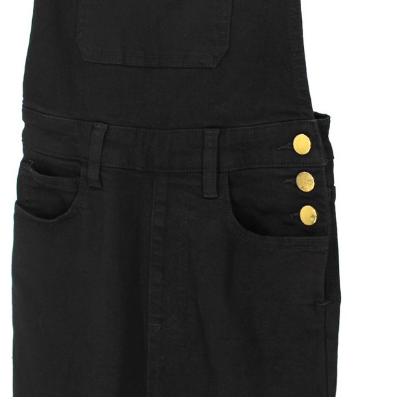 WeWoreWhat Black Stretch Denim High Rise Skinny Bib Overalls X-Small Jumpsuit XS - Picture 4 of 9